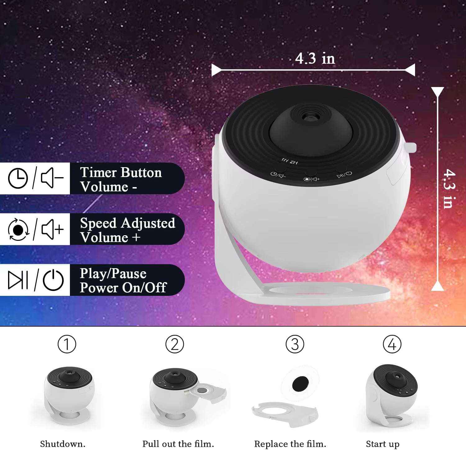 Planetarium Galaxy Projector – 13 in 1 Star Night Light with HD Rotation & Adjustable Focus for Bedroom & Room Decoration