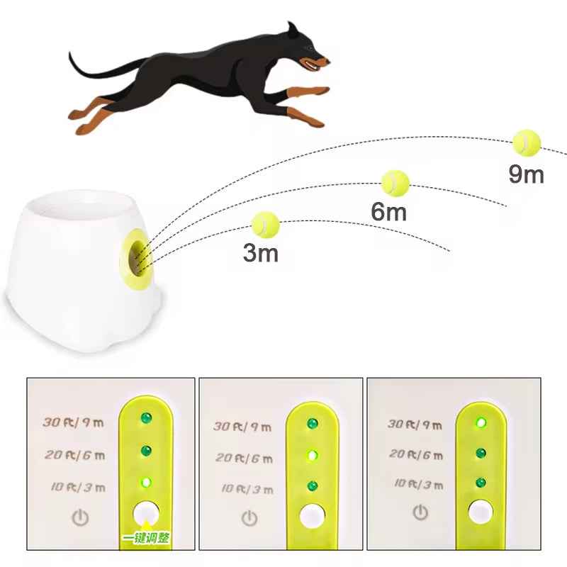 Automatic Dog Ball Launcher – Interactive Tennis Ball Thrower for Small Dogs with Adjustable Distance