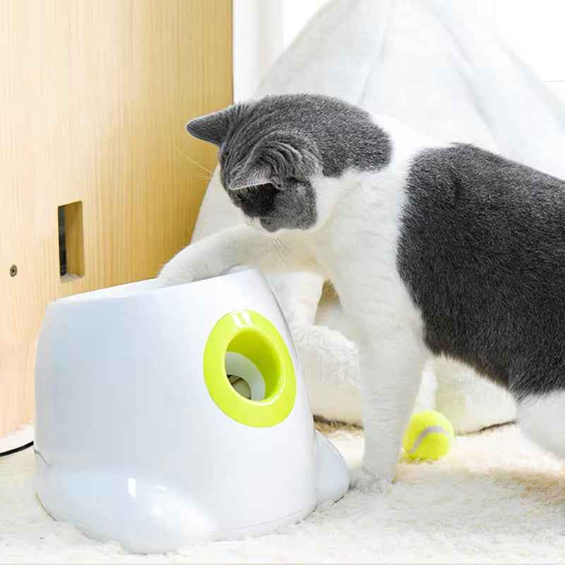 Automatic Dog Ball Launcher – Interactive Tennis Ball Thrower for Small Dogs with Adjustable Distance