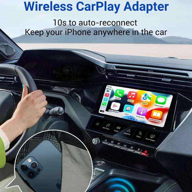 Android AI Box Pro – Wired to Wireless CarPlay Adapter with Built-in YouTube, Netflix, TikTok & IPTV | Car Multimedia Upgrade