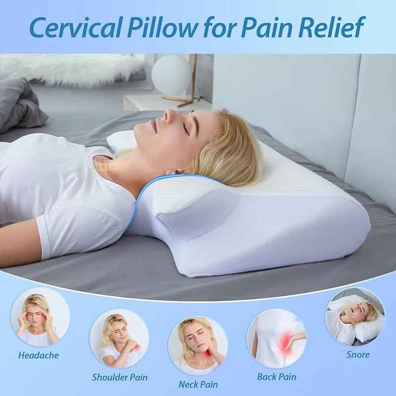 1Pc Memory Foam Cervical Pillow – Ergonomic Contour Orthopedic Neck Support