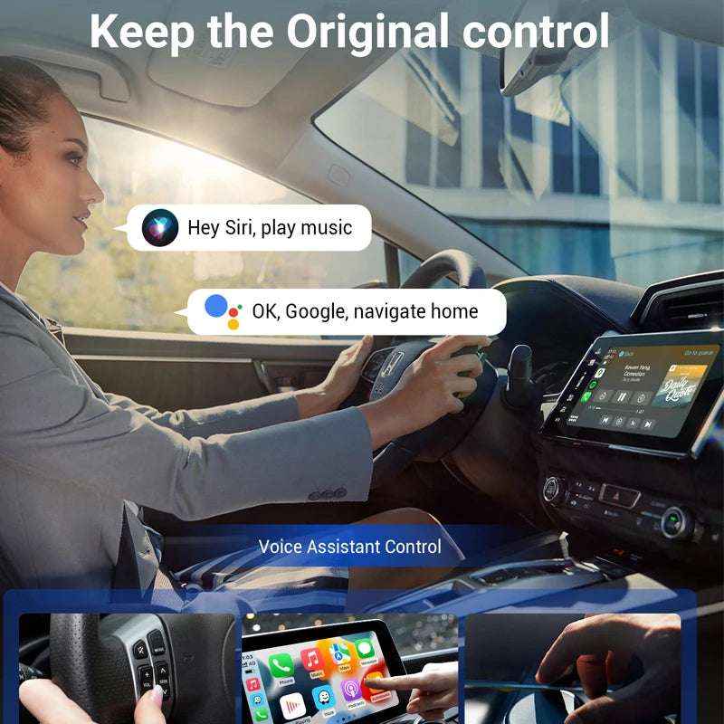 Android AI Box Pro – Wired to Wireless CarPlay Adapter with Built-in YouTube, Netflix, TikTok & IPTV | Car Multimedia Upgrade