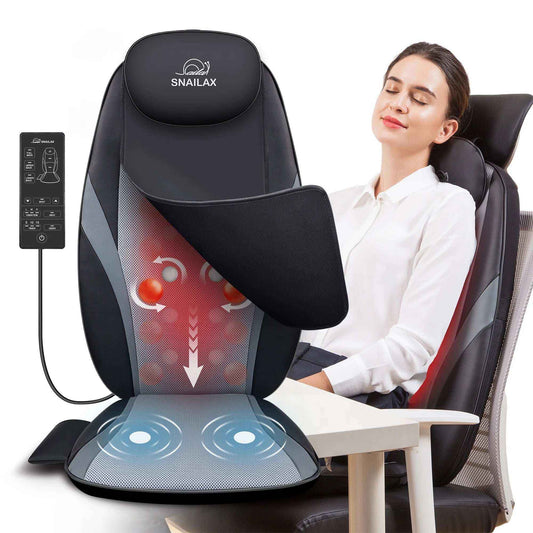 Back Massager with Heat – Electric Shiatsu Massage Chair Pad for Back Pain Relief