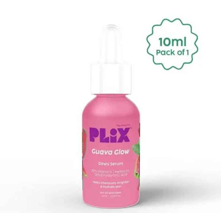 Plix 10% Vitamin C Guava Face Serum Mini 10ml - Brightening, Skin Clearing & Even-Toned Complexion with Hyaluronic Acid & Pentavittin