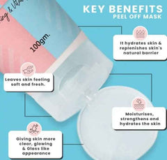 Glamyeda Rice & Ceramide Korean Glass Skin Peel Off Mask 100gm | Brightening & Hydrating Clay Peel Mask | Glowing Skin Treatment