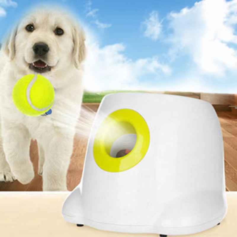 Automatic Dog Ball Launcher – Interactive Tennis Ball Thrower for Small Dogs with Adjustable Distance