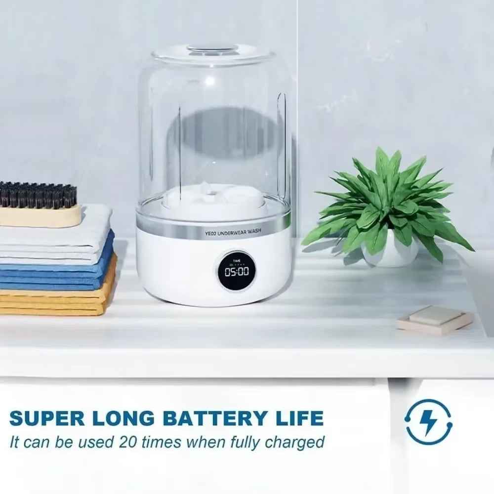 Wireless Mini Portable Washing Machine for Underwear & Socks - 1L Capacity