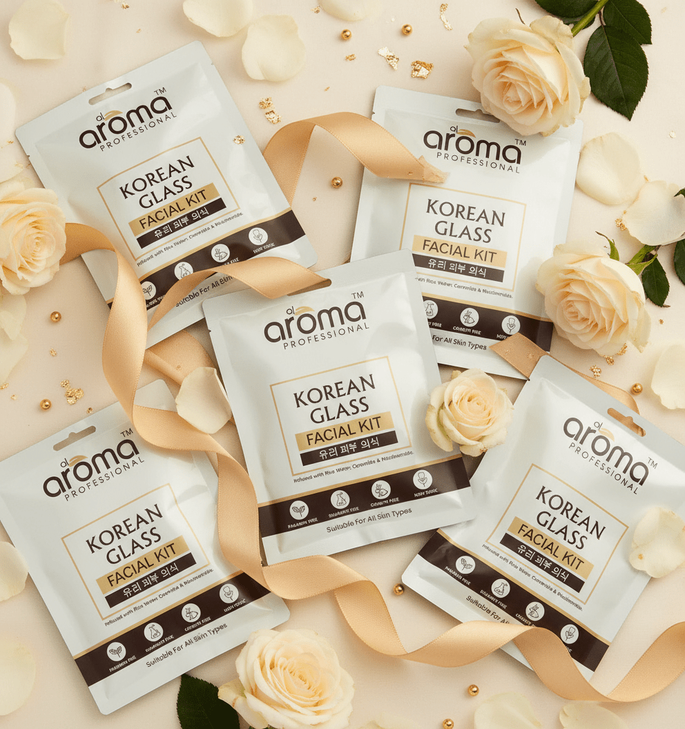 Alaoma Korean Glass Facial Kit | Glass Skin Ritual | Infused with Rice Water, Ceramide & Niacinamide | Hydrating & Brightening | 8 - Step Skincare Treatment - Agorge