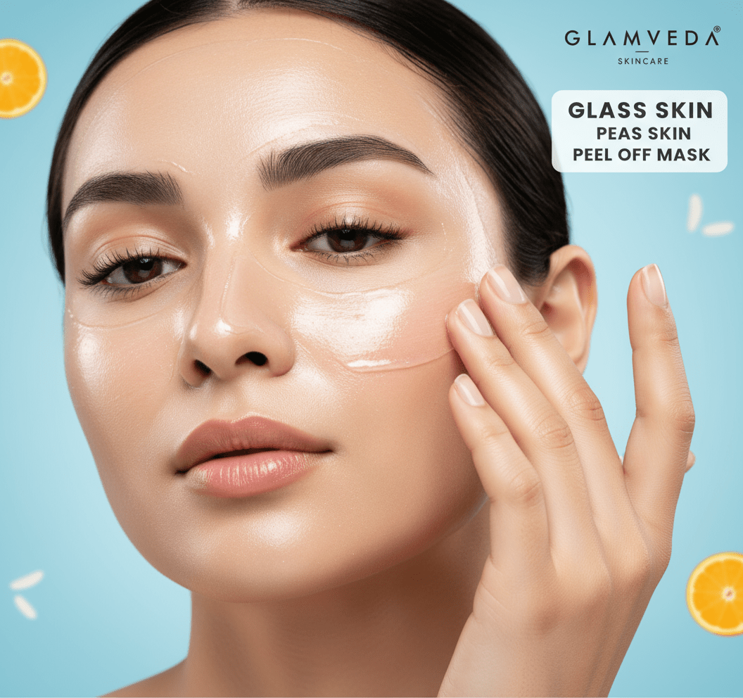 Glamyeda Rice & Ceramide Korean Glass Skin Peel Off Mask 100gm | Brightening & Hydrating Clay Peel Mask | Glowing Skin Treatment - Agorge