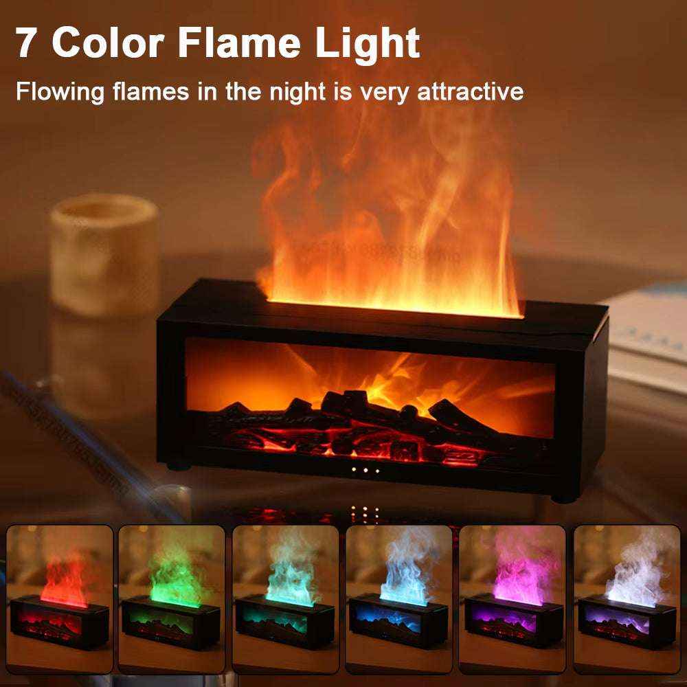 Flame Essential Oil Diffuser & Air Humidifier – 7 Color LED Night Light | 150ML Ultrasonic Aromatherapy Diffuser for Home, Bedroom, Office
