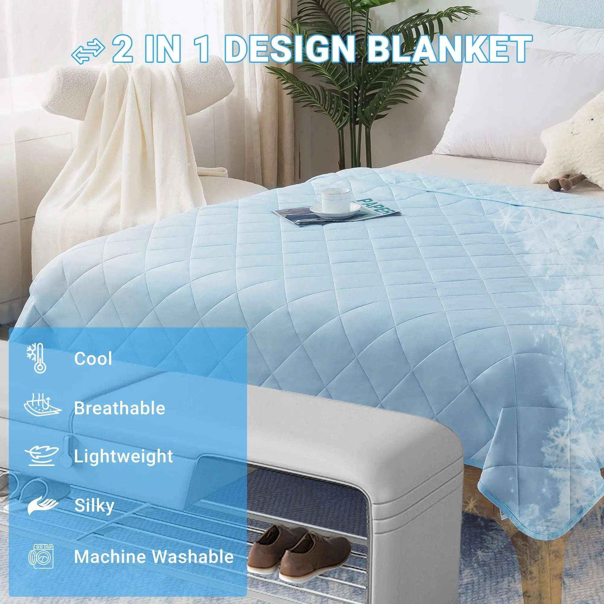 Cooling Throw Blanket – Ice Blanket for Summer & All-Season Comfort