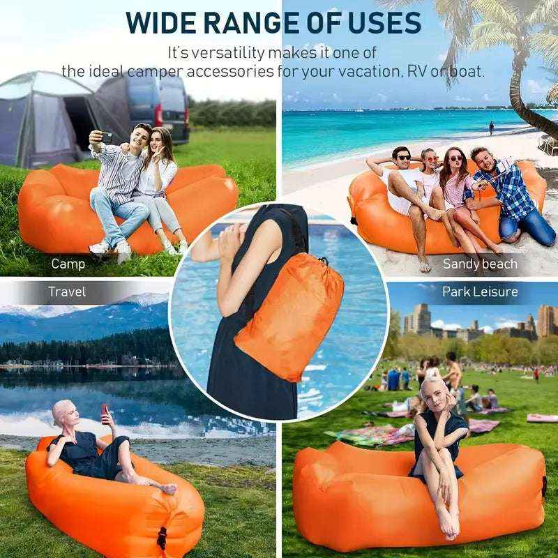 Inflatable Sofa Bed – Portable Outdoor Air Lounge Chair for Beach, Camping & Travel