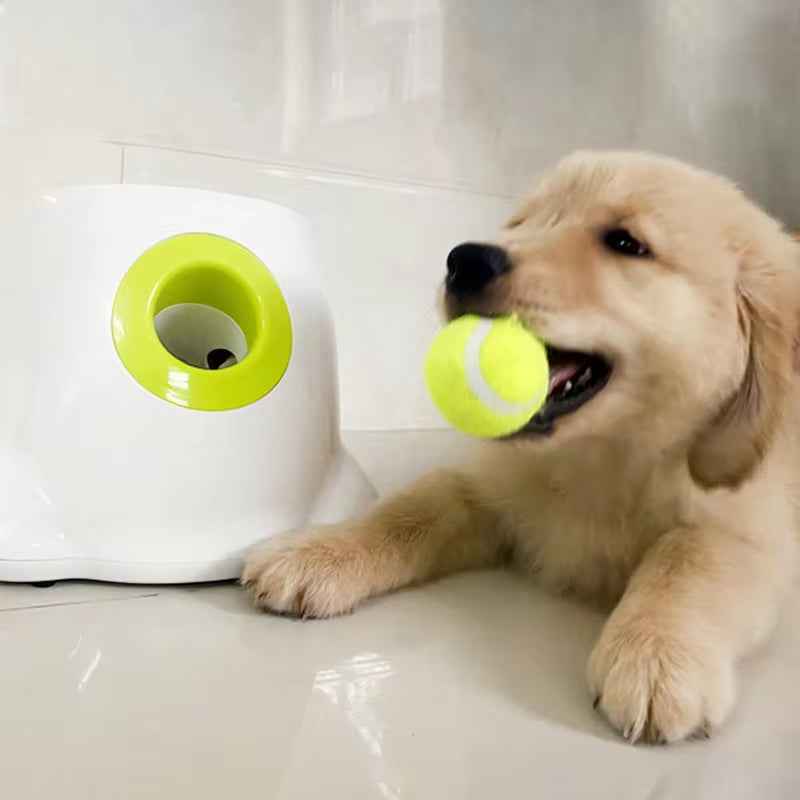 Automatic Dog Ball Launcher – Interactive Tennis Ball Thrower for Small Dogs with Adjustable Distance
