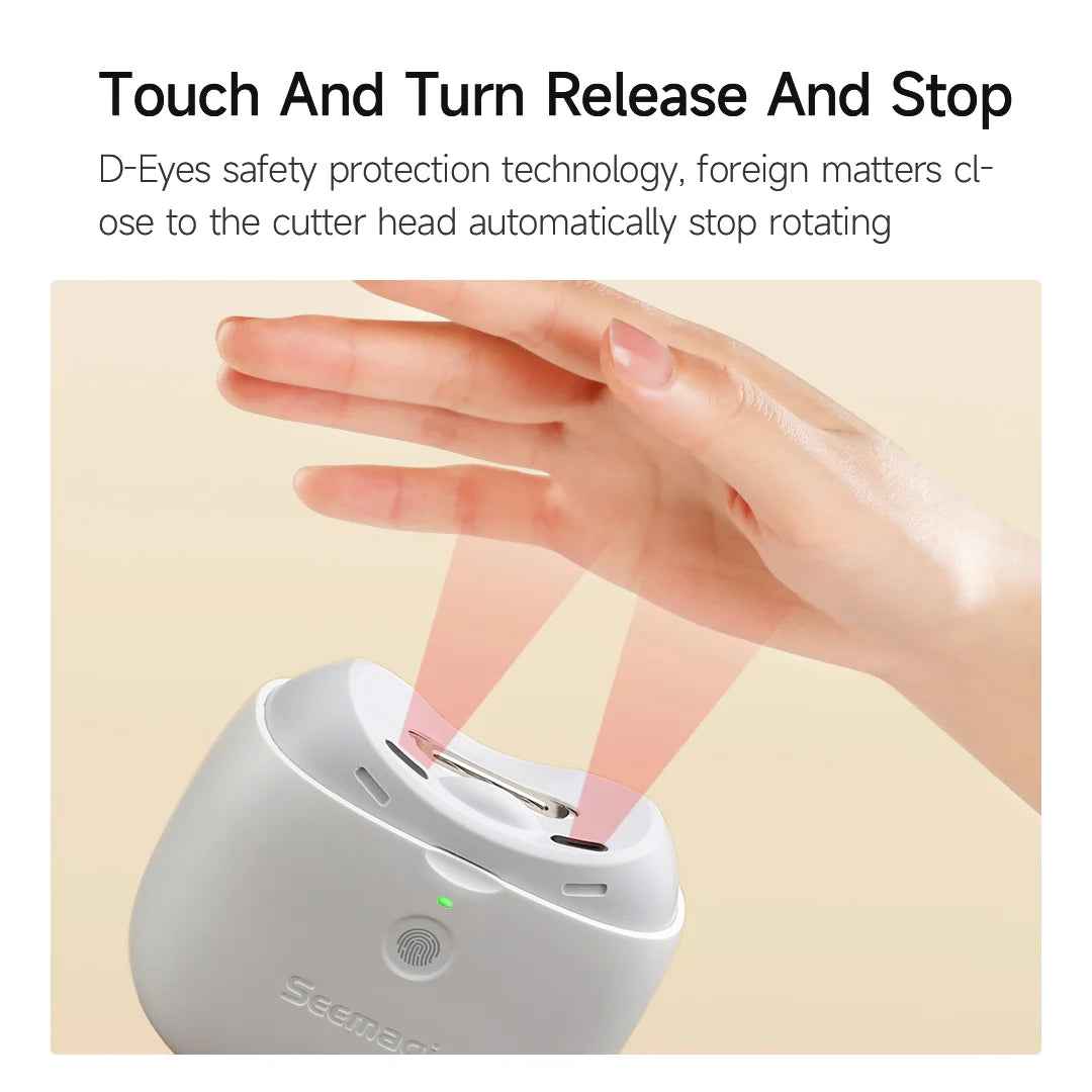 Upgrade Seemagic Electric Automatic Nail Clipper Pro – Touch Start, LED Light, Infrared Safe Trimmer