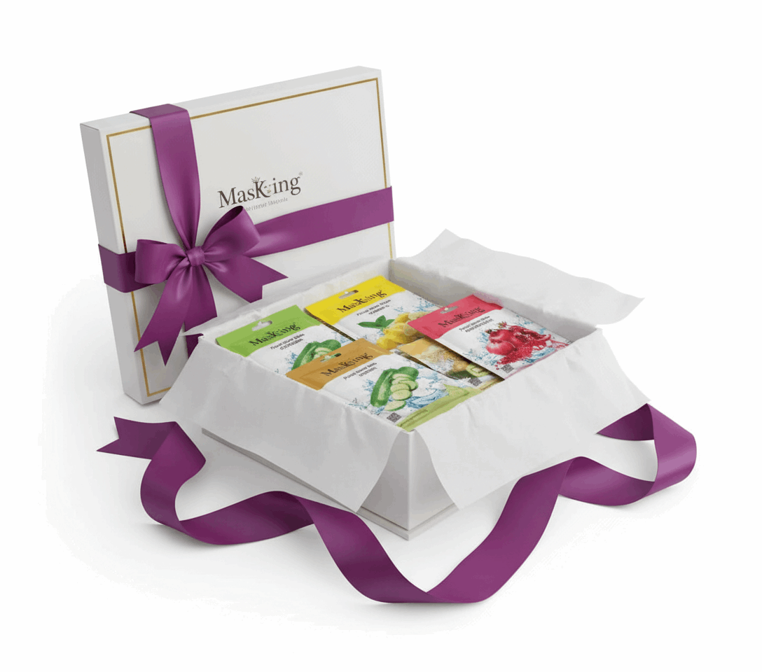 MasKing Facial Sheet Mask Combo Pack of 6 | Korean Hydrating Face Masks | Cucumber, Pomegranate, Vitamin - C, Aloe Vera, Honey & Kiwi | Instant Glow & Brightening | For All Skin Types - Agorge