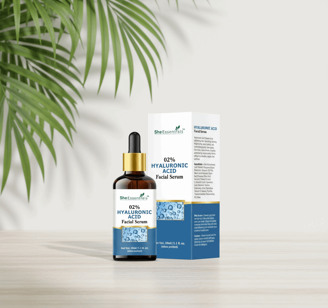 She Essentials 02% Hyaluronic Acid Facial Serum – Deep Hydration & Anti - Aging Booster – 30ml - Agorge