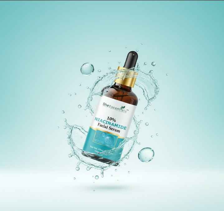 She Essentials 10% Niacinamide Facial Serum – Oil Control, Brightening & Repair For All Skin Types 30ml - Agorge