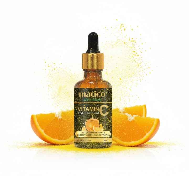 Matico Vitamin C Face Serum with Hyaluronic Acid & Aloe Vera - Brightening Anti - Aging Serum for Glowing Skin - 30ml - Agorge