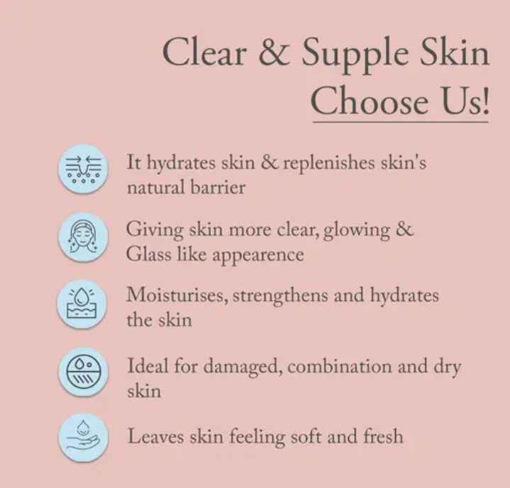 Glamveda Glass Skin Rice & Ceramide Water Tonic | Korean Skin Barrier Building & Nourishing | Hydrating Facial Toner for Dry & Combination Skin | Alcohol - Free | 100ml - Agorge