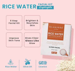Glamveda Rice & Ceramide Complete Skincare Combo | Face Wash + Peel Off Mask + 6 - Step Facial Kit | Korean Glass Skin | Brightening & Vitalizing | For Dry, Sensitive & Combination Skin - Agorge