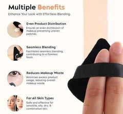 3 in 1 Concealer & 3 Pcs Fingertip Puff Combo - Professional Coverage Foundation with Multi-Use Applicators