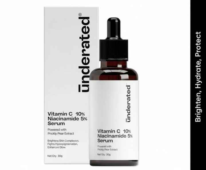 Underrated Vitamin C 10% + Niacinamide 5% Brightening Serum – Fades Dark Spots, Anti - Aging & Antioxidant Protection – 30g - Agorge